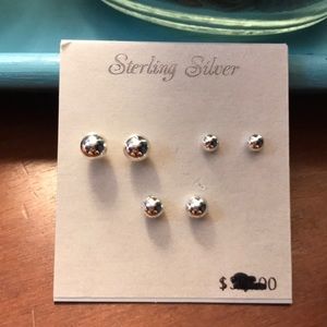 Sterling silver mini ball earrings